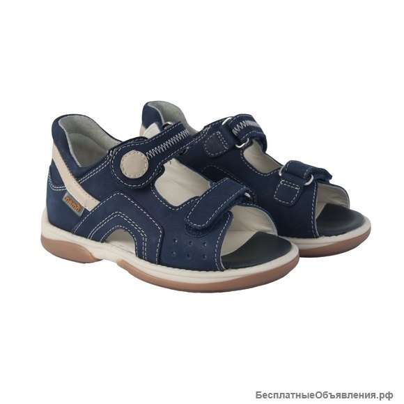 Детская профилактическая обувь MEMO Szafir DRMC 1DA cиний/бежевый