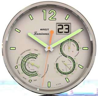Светящиеся настенные часы-метеостанция RST 77745