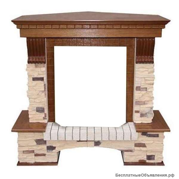 Портал угловой под классический очаг Royal Flame Pierre Luxe (сланец, дуб)