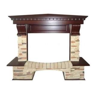 Портал угловой под классический очаг Royal Flame Pierre Luxe (сланец, темный дуб)