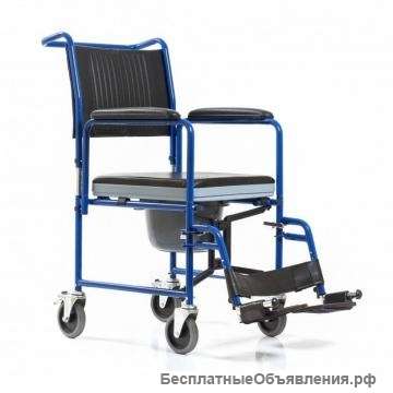 Кресло-каталка Мега-Оптим FS692-45 с санитарным устройством (синяя рама)