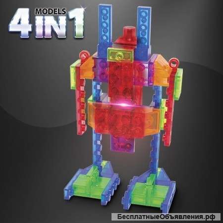 Светодиодный конструктор Laser Pegs Робот 4 в 1