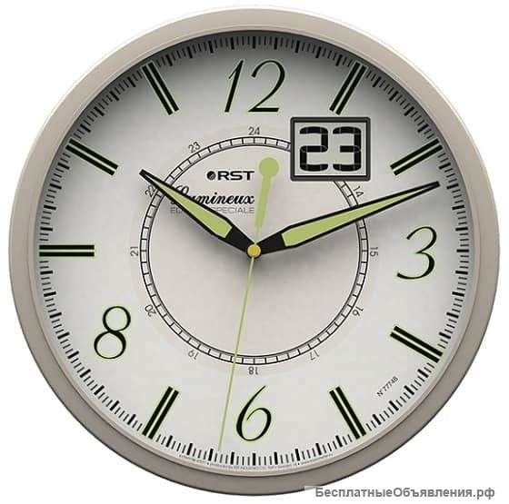 Светящиеся настенные часы-метеостанция RST 77748