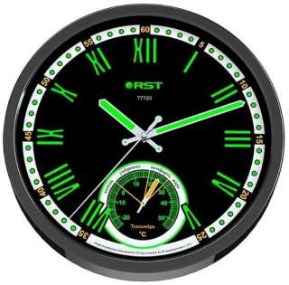 Светящиеся настенные часы-метеостанция RST 77725