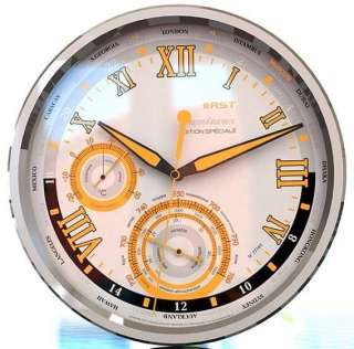 Светящиеся настенные часы-метеостанция RST 77743