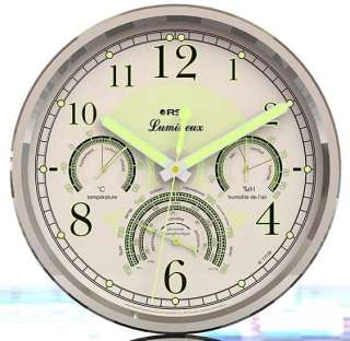 Светящиеся настенные часы-метеостанция RST 77749