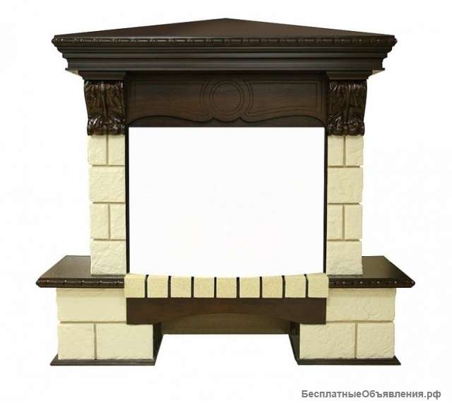 Портал угловой Royal Flame Pierre Luxe Dioramic 25 FX (шампань, темный дуб)