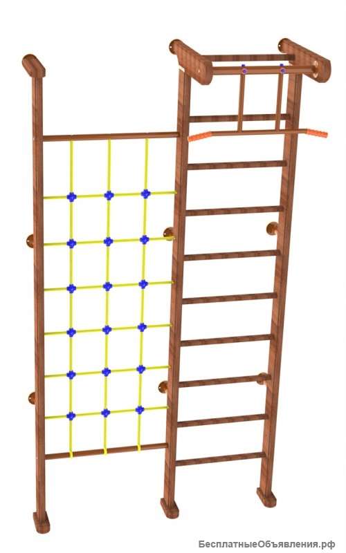 Детский спортивный комплекс Веселый непоседа Пристенный с сеткой Д-5