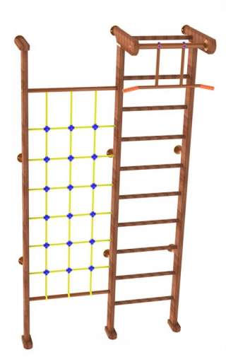 Детский спортивный комплекс Веселый непоседа Пристенный с сеткой Д-5