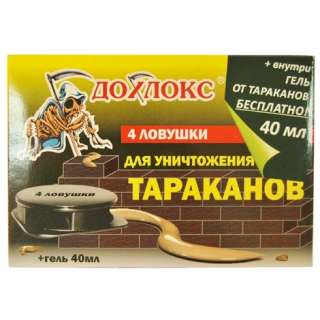 Дохлокс диски от тараканов 4 штуки+гель 40 мл