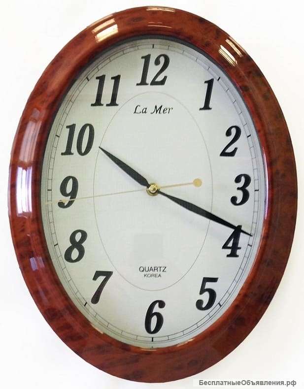 Настенные часы LA MER GD043013 BRN черные цифры