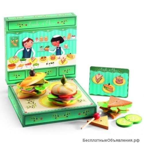 Игрушечные деревянные сэндвичи Djeco от Эмиля и Олив