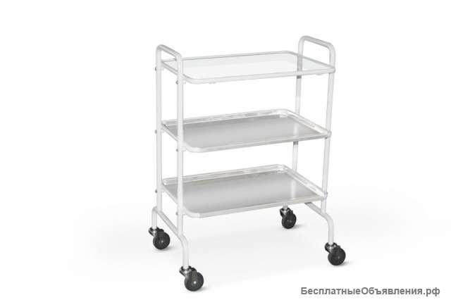 Столик медицинский Belberg sp-1 (3- полки стекло/сталь/сталь)