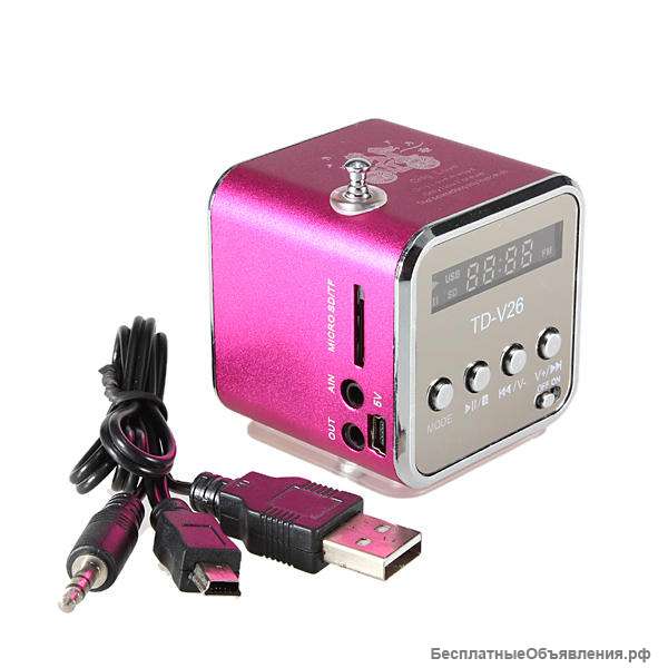 MP3 плеер колонка-бумбокс FM-радио USB+microSD