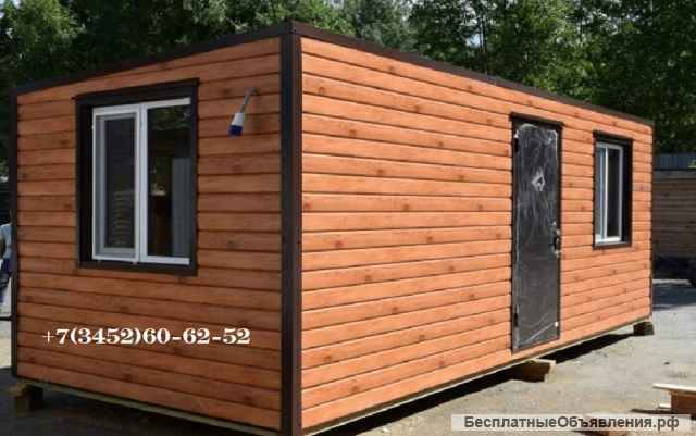 Дачный домик обшитый металлосайдингом под дерево