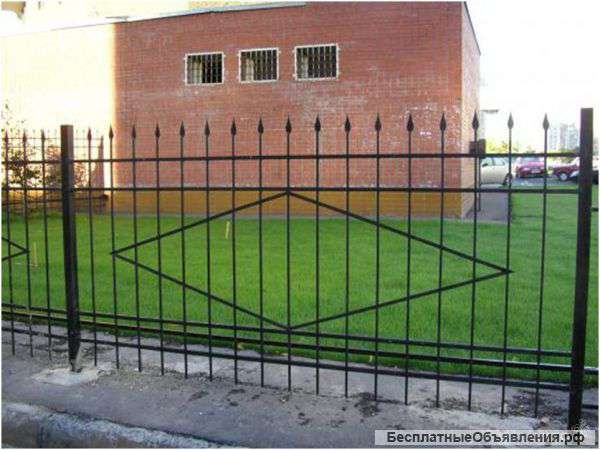 Сварные заборные секции с установкой