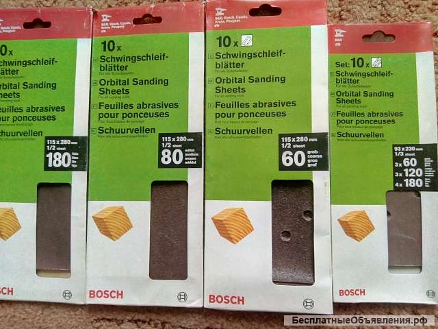 Шлифовальные листы bosch