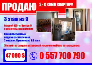 3-х комнатную квартиру