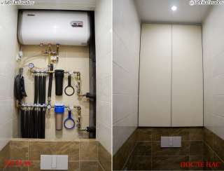 Дверцы для скрытой ревизионной ниши в санузле