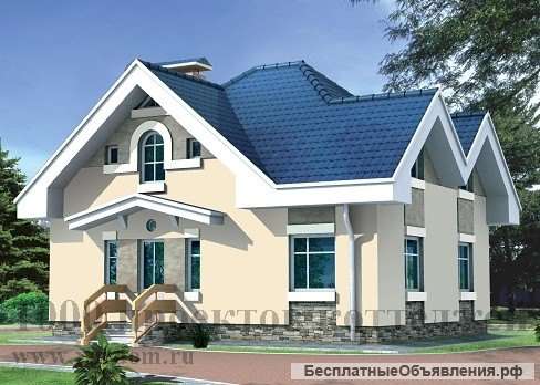 Проект двухэтажного кирпичного дома в стиле модерн