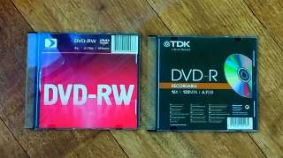 2 оптических диска новых DVD-RW, DVD-R