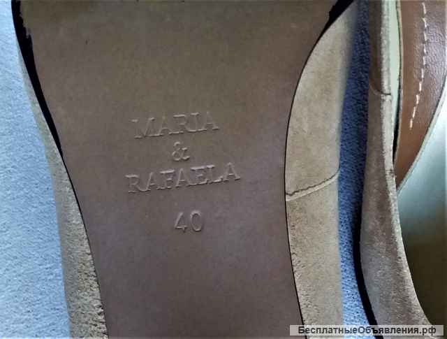 Туфли женские, натуральная замша, светло-коричневые из Италии