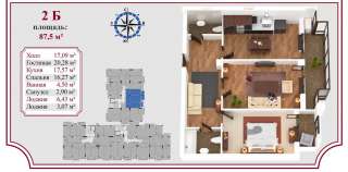 2-х комнатная квартира в районе старого аэропорта