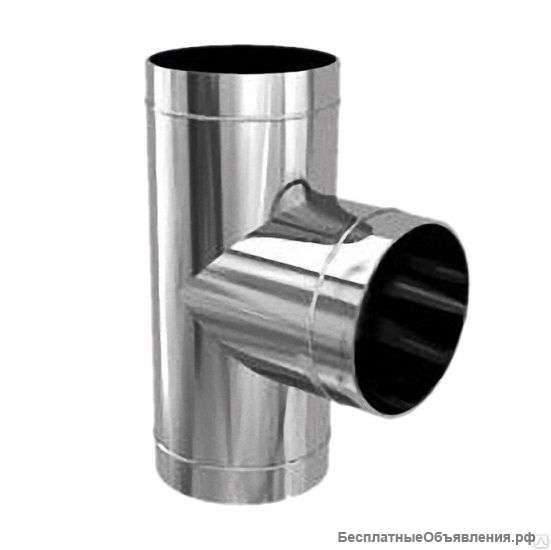 Тройник дымохода угол 90 градусов S-1 мм, S-0,5 мм