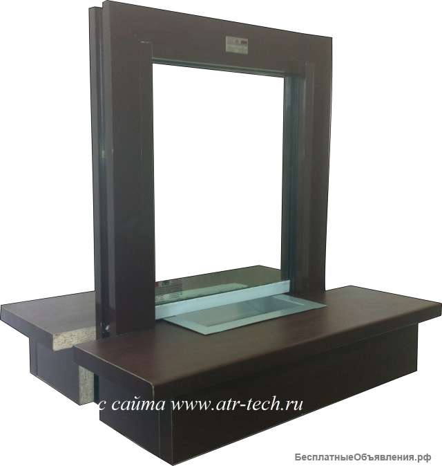 Кассовое окно с передаточным лотком