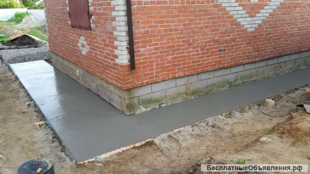 Отмостка, бетон, стяжка, армапояс