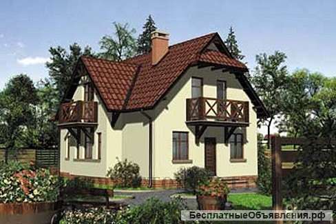 Двухэтажный кирпичный дом в скандинавском стиле на 135 кв. м.