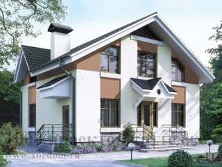 Двухэтажный кирпичный дом в стиле модерн на 136 кв. м.