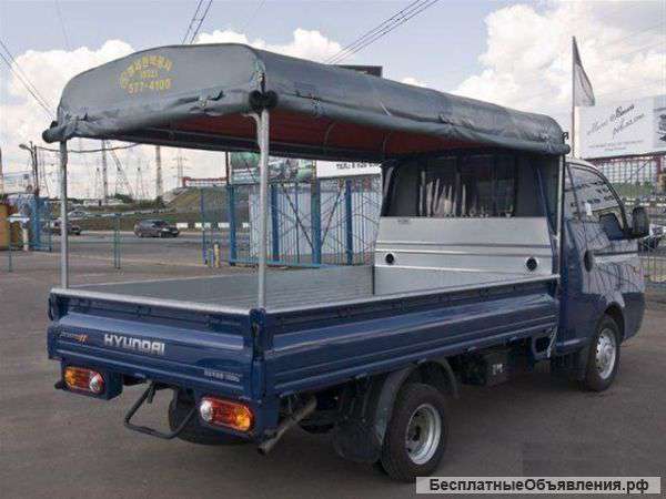 Водитель со своим грузовым авто Hyundai Porter-II