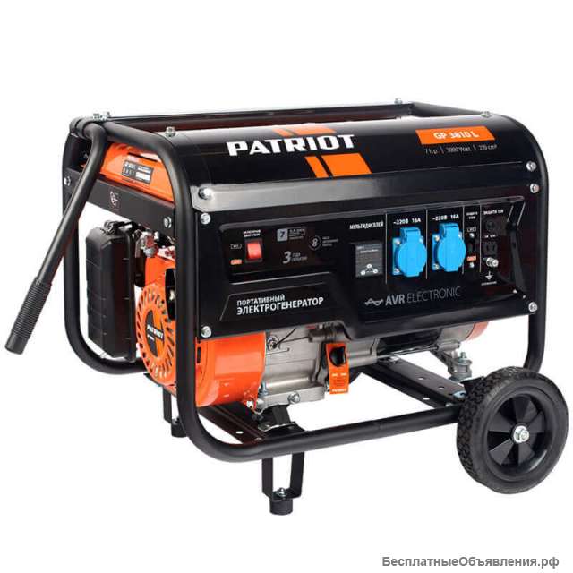 Бензиновая электростанция Patriot GP-3810L. Мощность 2.8/3.0 кВт