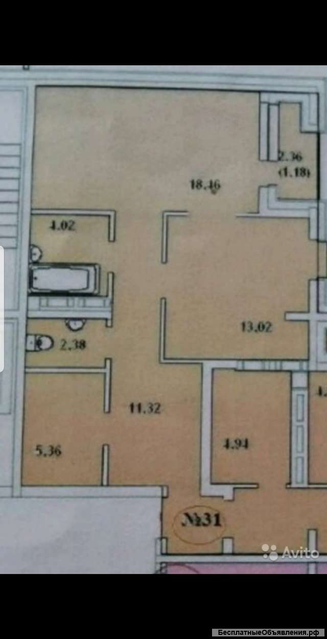 Квартира 56 м²
