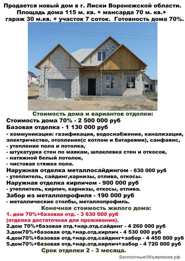 Дом в городе лиски центральное черноземье