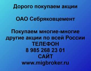 Покупаем акции ОАО Себряковцемент и любые другие акции по всей России
