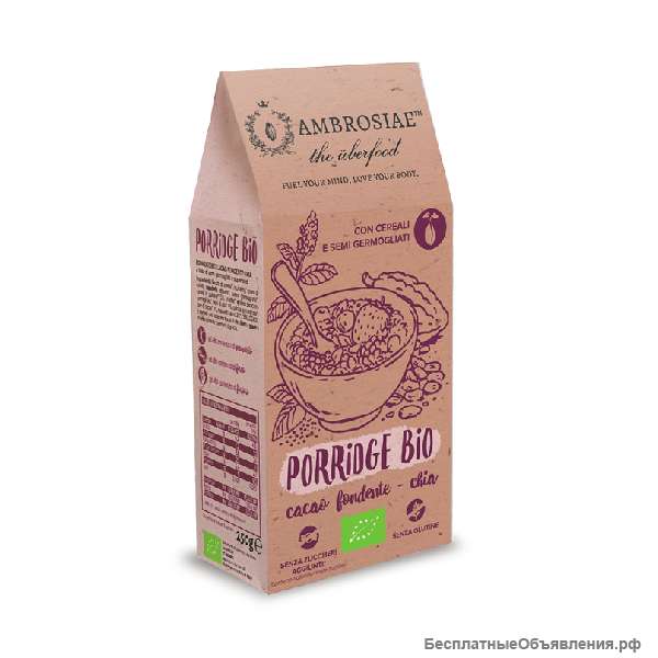 Безглютеновые мюсли, каши, гранола Ambrosiae