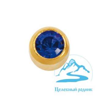 Серьги СТАДЕКС. Сапфир, макси (L), позолота, завальцованные