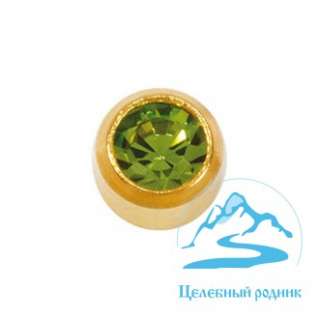 Серьги СТАДЕКС Хризолит, макси (L), позолота, завальцованные