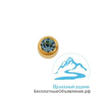 Серьги СТАДЕКС Аквамарин, мини(М), позолота, завальцованные