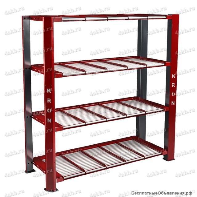Большой металлический стеллаж для АКБ