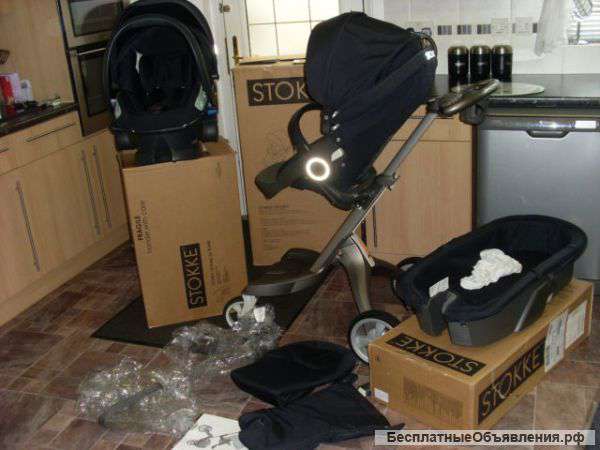 Stokke V4 Xplory коричневый-синий Babystroller