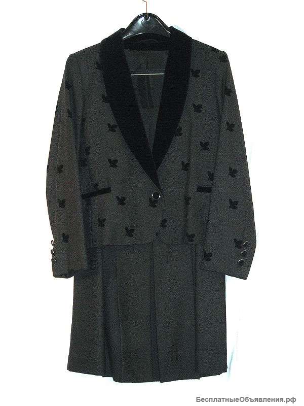 Эффектный импортный шерстяной женский костюм с юбкой