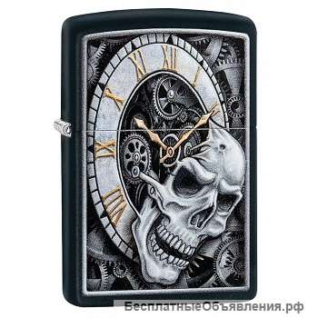Зажигалка Zippo 29854 Skull and Clock