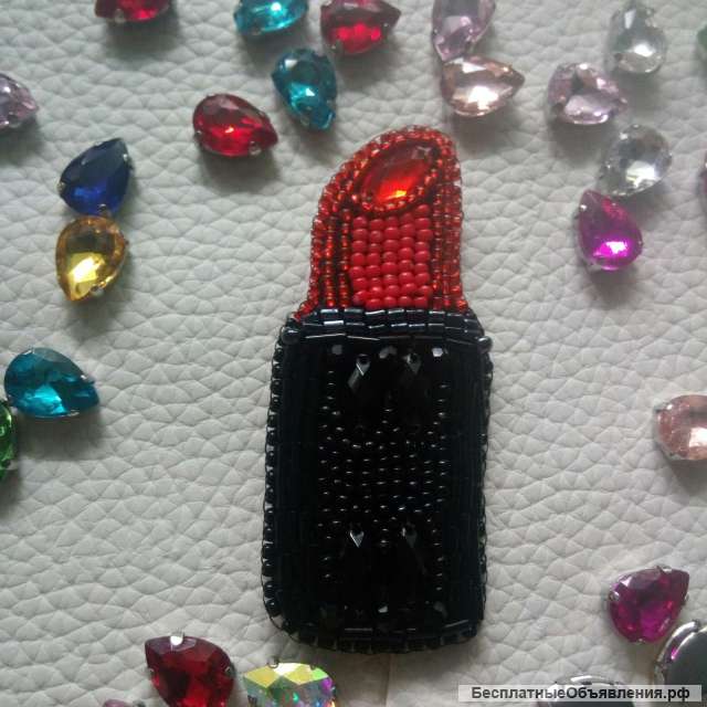 Брошь "Алая помада"