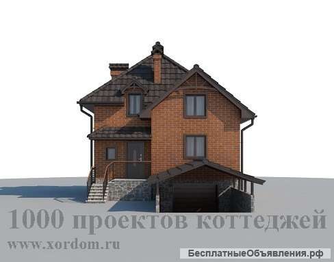 Проект кирпичного дома 8,5 на 8,5 м с цокольным этажом и мансардой