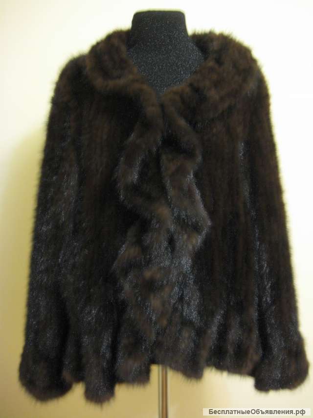 Жакет норковый с жабо на подкладке