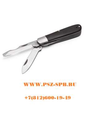 Нож монтерский малый складной с прямым лезвием и отверткой