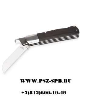 Нож электрика монтерский большой складной с прямым лезвием и пяткой - НМ-09